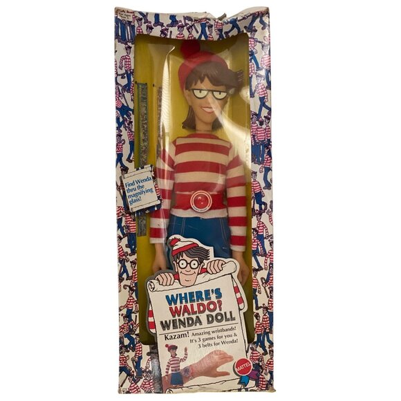 Wheres Waldo Wenda Doll With Accessories & Games Mattel 1991 Collectible In Box - Picture 2 of 16